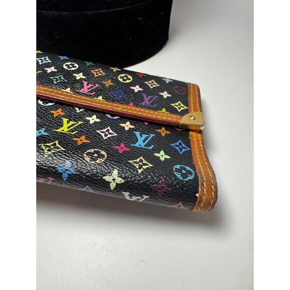 Louis Vuitton Multicolor Monogram Porte Tressor Trifold Wallet Black Wallet - Picture 16 of 16